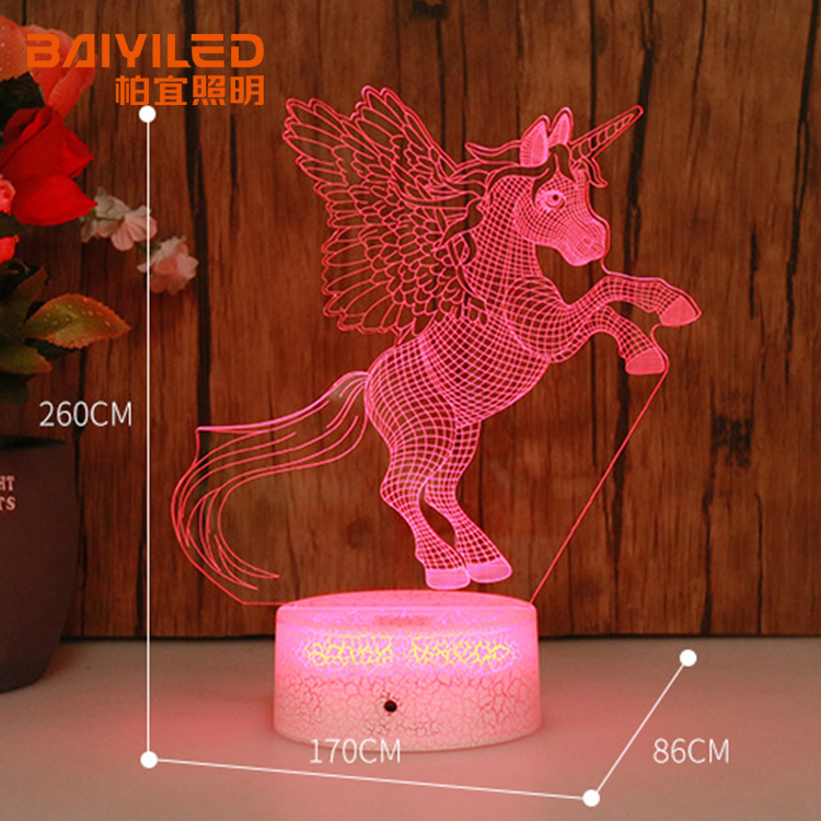 Led Lamp Unicorn Kid Night Light