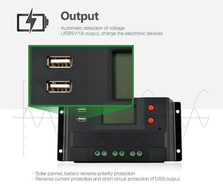 Hot sale in germany ce rohs 10a 50a 60a dual input 12v panel charge solar charger controller