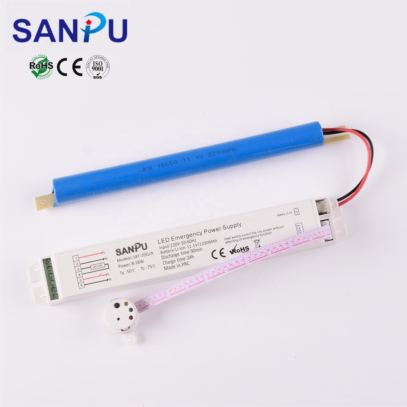 Emergency conversion kit for t8 LED tube light 0.6m 1.2m 5-18W 1-4hours computer inverter battery pack inverter office