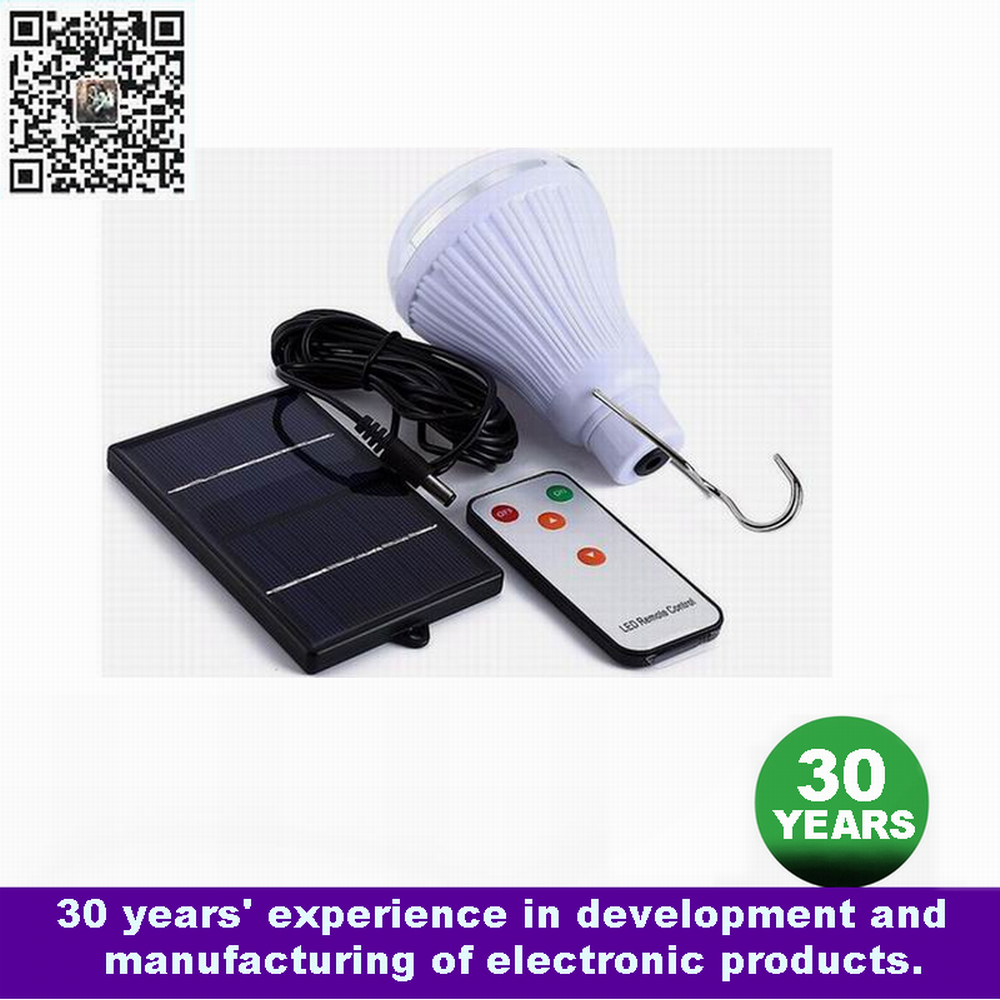 solar system with remote control multifunction power bank LED emergency bulb lights Lamp flashlight torch Hiking 6V Manufacture