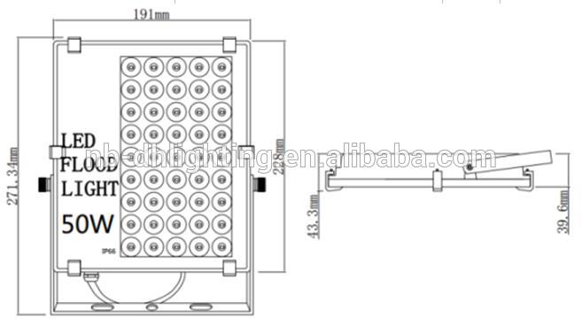 50w 2835SMD Aluminum outdoor IP66 SMD LED flood light