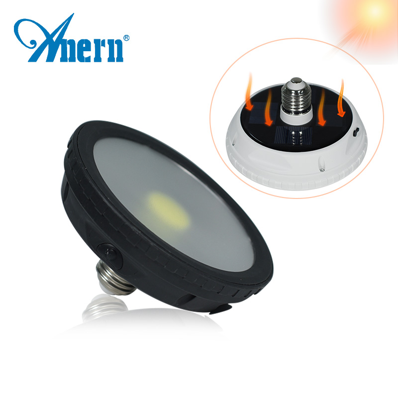 Anern Led Emergency Light E27 Solar Led Rechargeable Bulb With Solar Panel