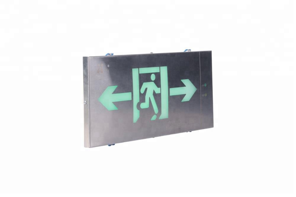 LST model 116D high quality metal material waterproof led green emergency exit sign board