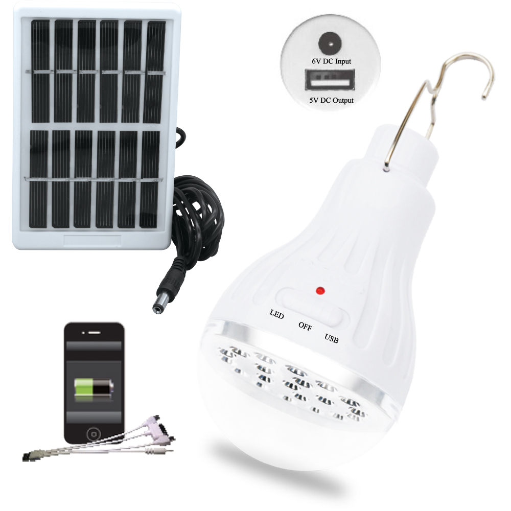 Kenya USB mobile phone charger solar rechargeable bulb