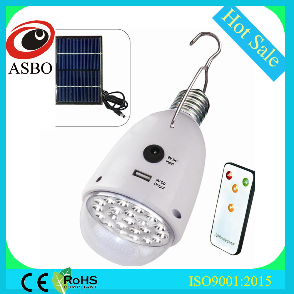 Hot selling Solar power light bulb E27 Remote control solar lighting kit