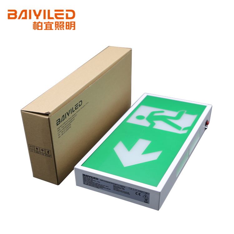 Metal Light Glass Elevator Emergency Maintained Double Sided Led Exit Sign