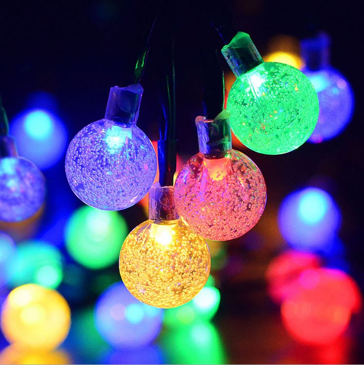 50Led String Lights Fairy Lights, Crystal Ball Solar Powered Outdoor Lighting Lamp