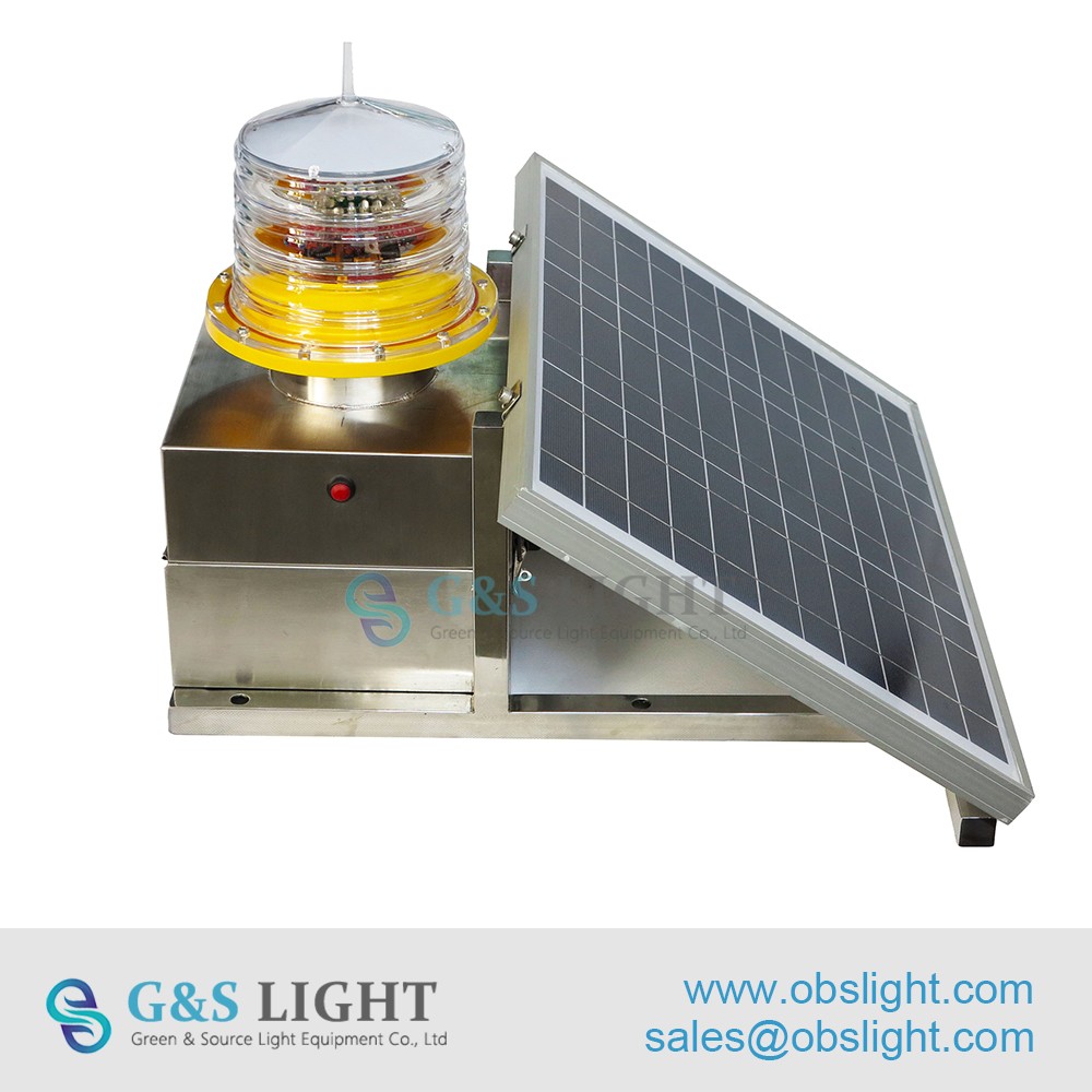 LED Medium Intensity Single Solar Aviation Obstruction Light