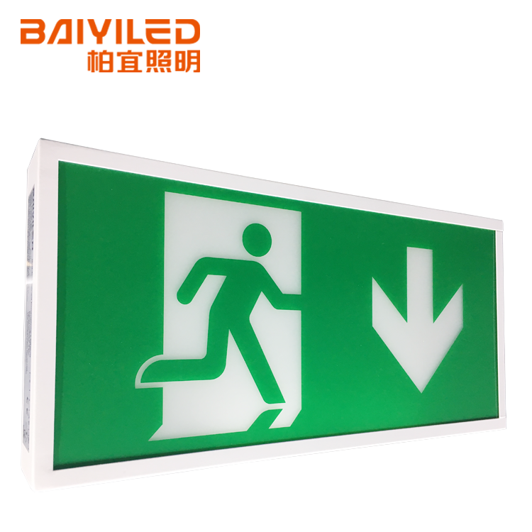 Rechargeable Emergency Green Running Man Abs Led Exit Sign Light