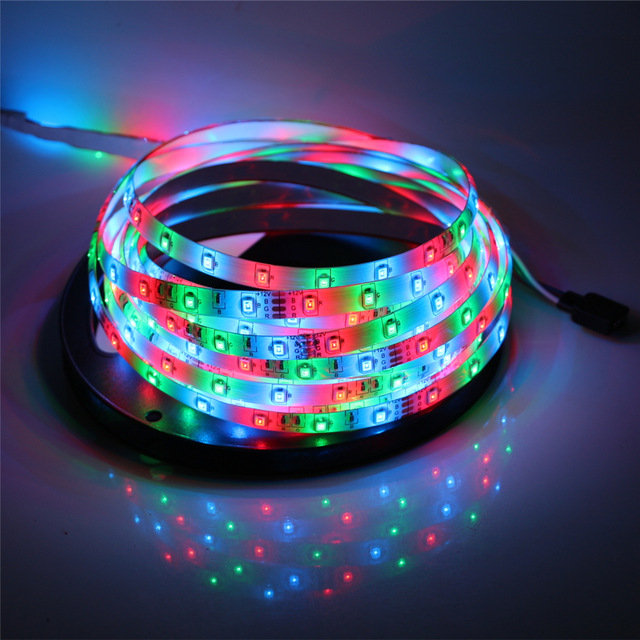 5M/16.4 Ft SMD 12V 5050 RGB 300LEDs Color Changing Waterproof RGB LED Strip Light Kit with 44 Key IR Remote