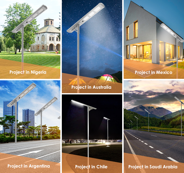 Anern all in one IP66 led solar panel street roadway lighting