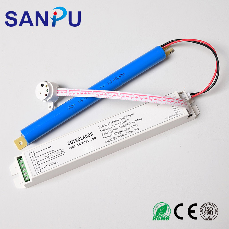 Emergency conversion kit for t8 LED tube light 0.6m 1.2m 5-18W 1-2hours