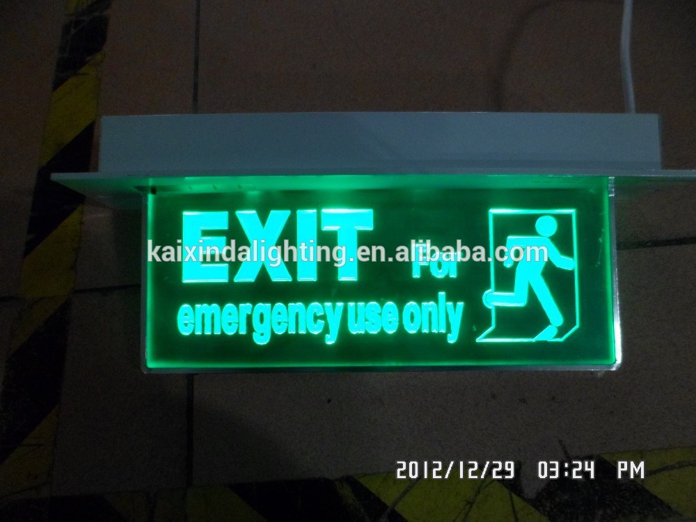 Steel body emergency exit sign board