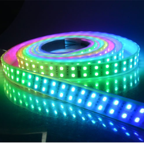 dual row Magic 5050 DC 12V Addressable DMX Controllable LED STRIP Lighting IP67 Silicon Tube Waterproof Wholesales Price