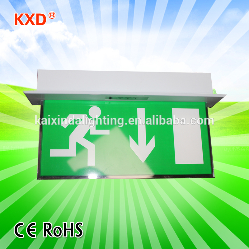 hot sell 3w LED Rechargeable Fire emergency acrylic exit sign
