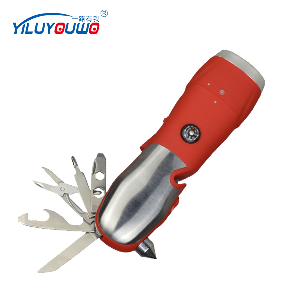 10-In-1 Multi Tool Flashlight with cutter and hammer,multifunctional camping tools flashlight