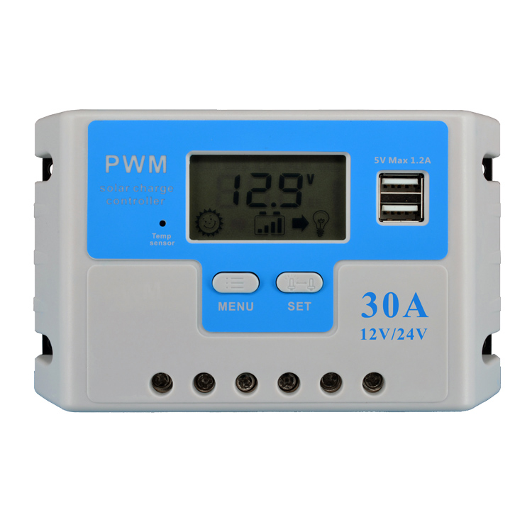 Intelligent 24 voltage factory price solar charge controller 30a