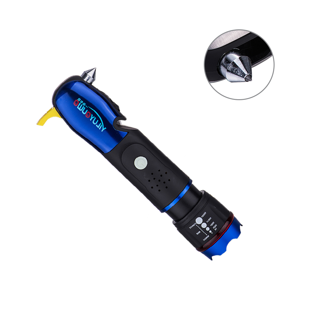 Hot Sale Supermarket Seatbelt Cutter Alarm Whistle Multi Function Tools LED Torchlight