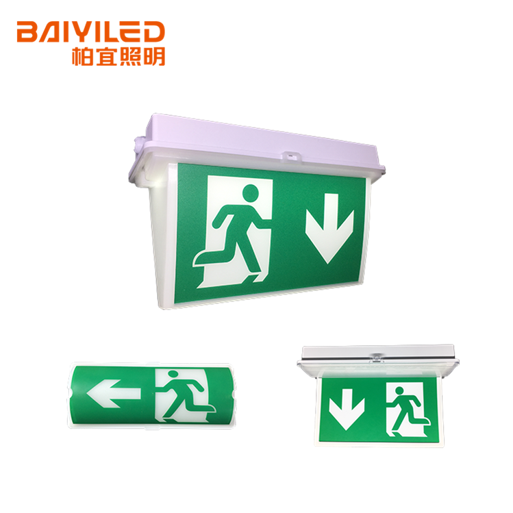 Double Side Acrylic Fire Emergency Led Luminaire Ceiling/Wall Mounted Metal Exit Sign