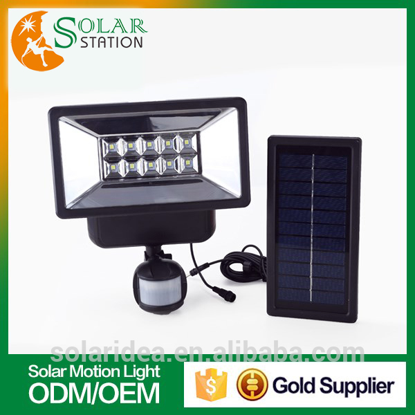 Low cost motion sensor security solar powered flashing light