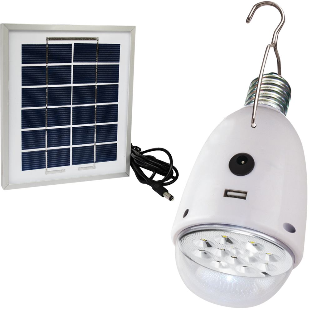 AC DC solar camping bulb light with switch