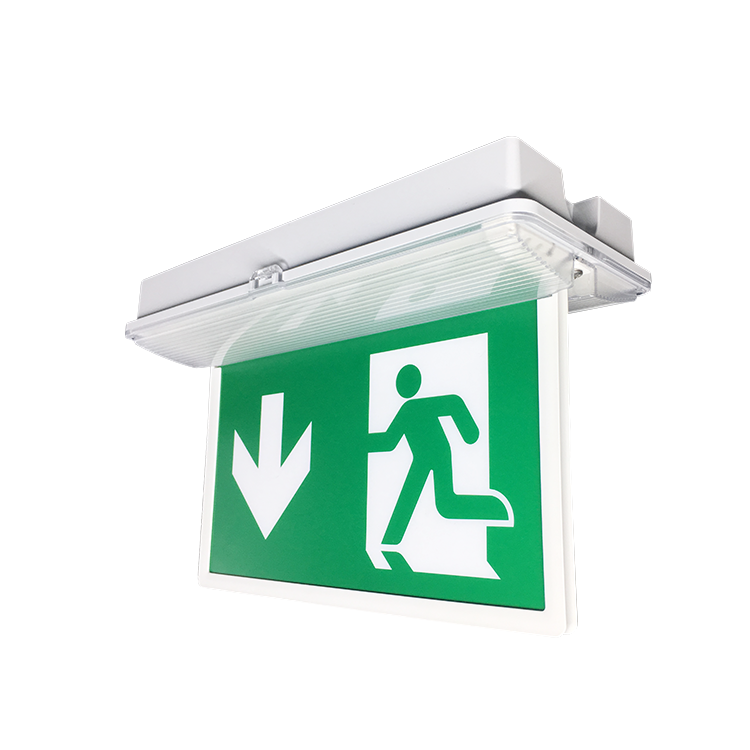 Led Emergency Sticker Rechargeable Battery Backup Exit Sign For Hotel