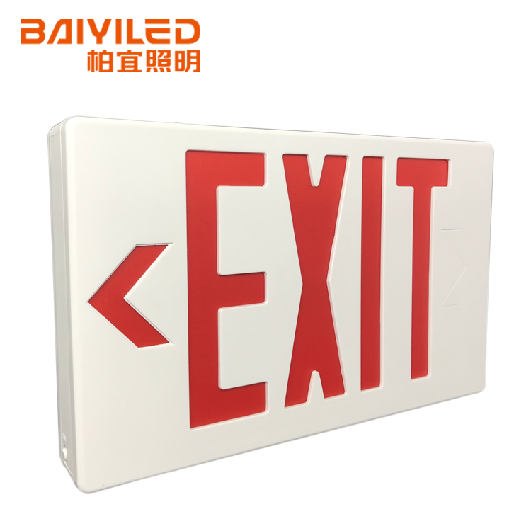 Thermoplastic Housing Fire Different Direction Lighted Arrow Fluorescent 4-6hours Led Acrylic Exit Sign With Customized