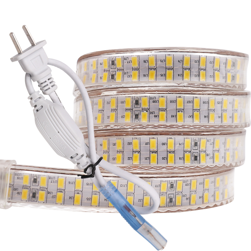 100m per roll super brightness 110v 120v 230v 220V double row 240leds 5630 5730 led flexible strip light ip67 waterproof