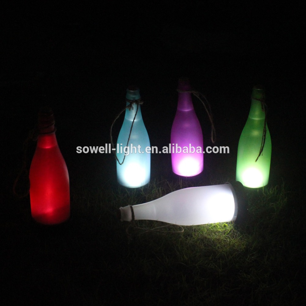 Waterproof outdoor lighting 2V40mA solar panel glass bottle garden lighting