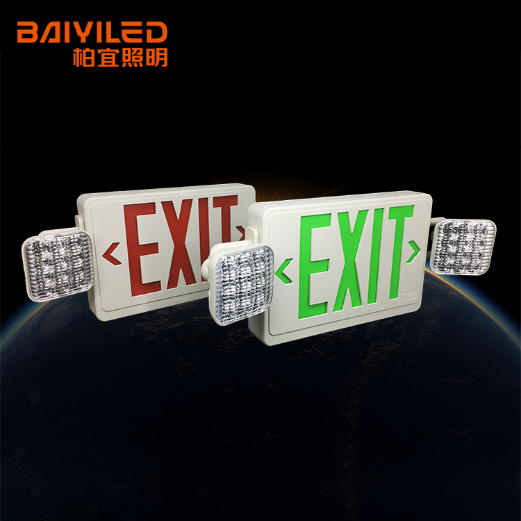 Domestic Wall Mounted Led Twin Spot Ip65 Outdoor Easy Installation Exit Sign With Emergency Light