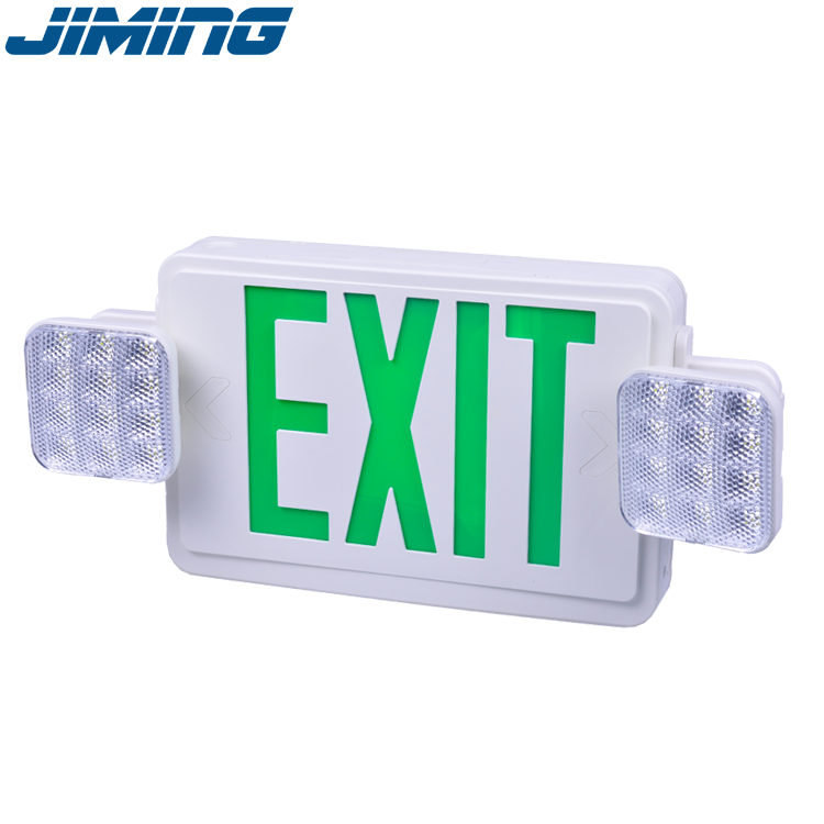 JLEC2GW UL&cUL Listed Twin Head LED Fire Exit Sign combination emergency light and exit fixture