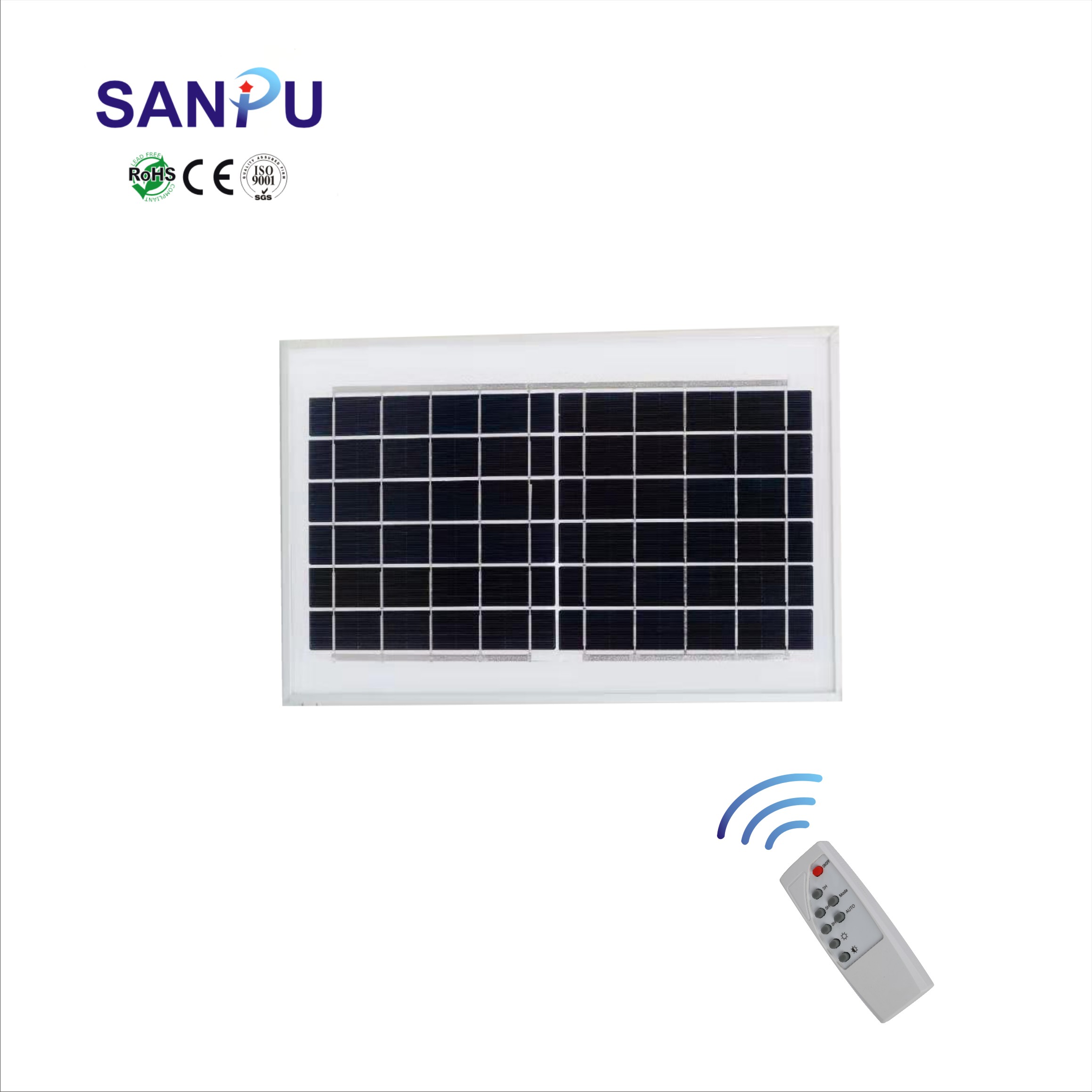 factory price IP67 led solar light outdoor waterproof With Pole Remote Control 60w