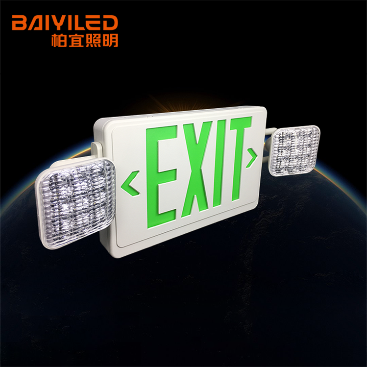 Light Red France Rechargeable Emergency 3 Hour Metal Exit Sign