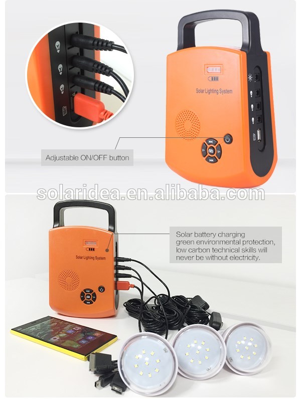 Professional design factory price 4w with battery solar electric system