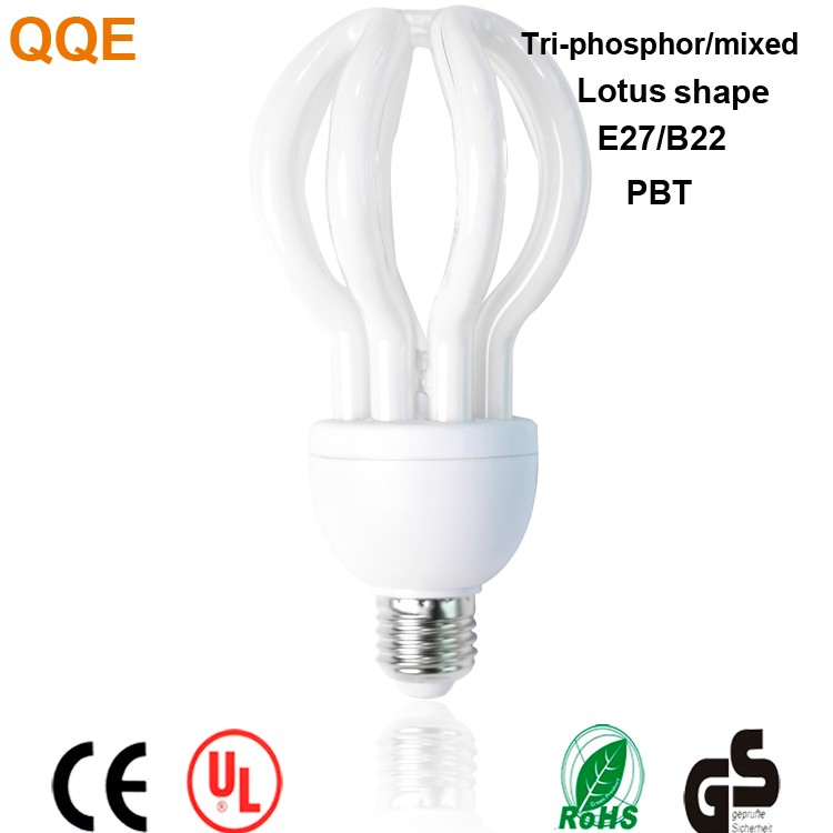 China factory zhongshan lighting energy saving 2u 3u spiral flower shape 85w 105w fluorescent cfl principle bulbs lamp