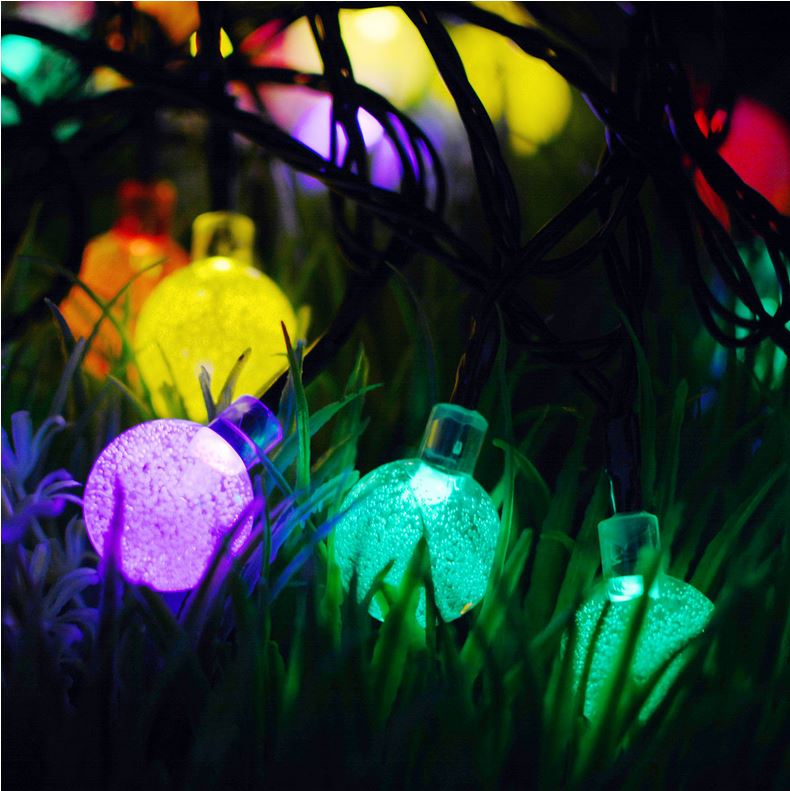 Globe Solar Garden Lights Powered Crackle Ledor String Fairy White Crystal Ball Lighting Marvellous