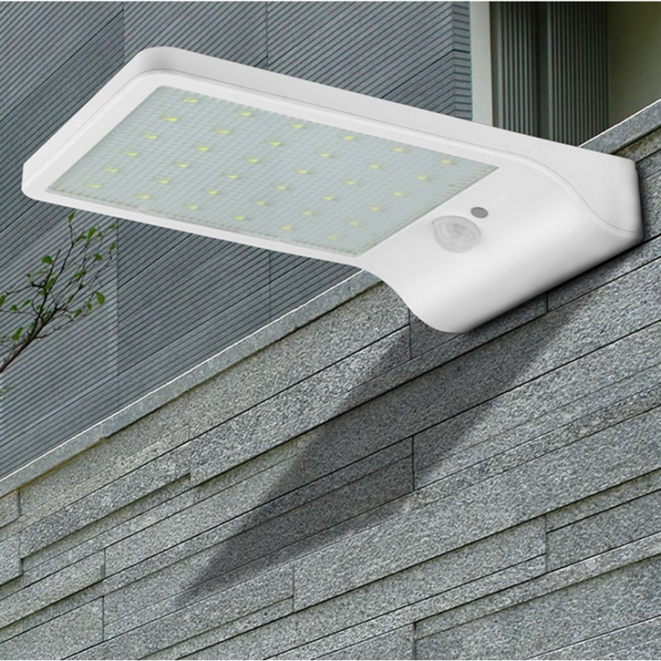 Solar light wall lamp outdoor  explosion garden color temperature 48LED remote control induction ultra-thin wall lamp 36LED