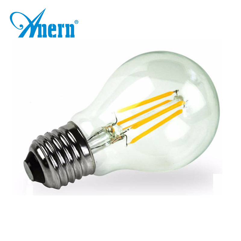 Hot led lamp parts product 100lm/w 2w 4w 6w glass led filament bulb