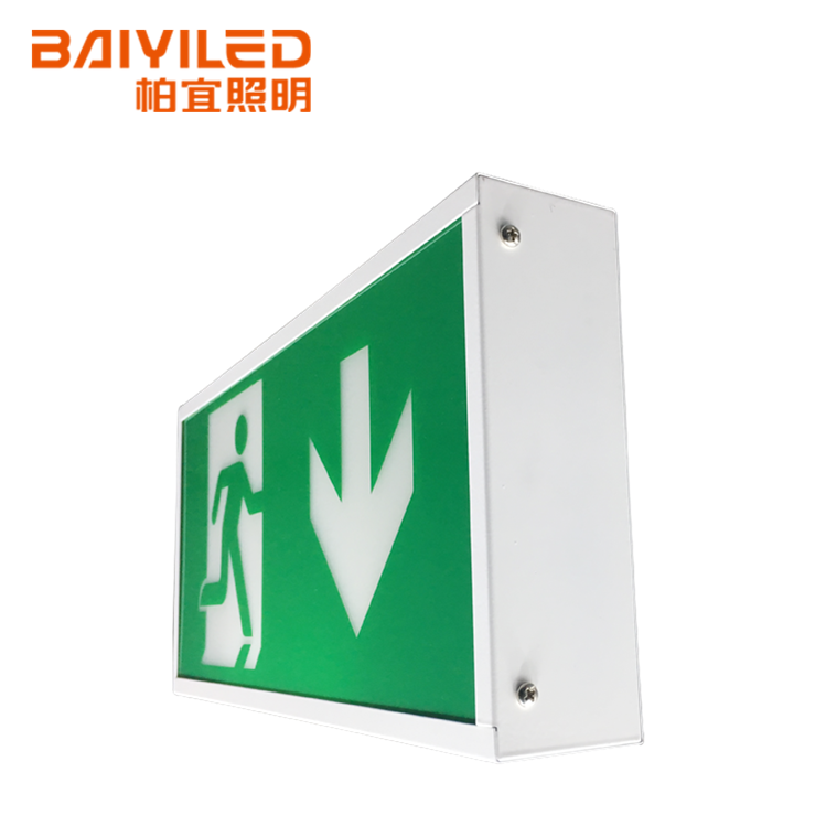Rechargeable Emergency Green Fire Battery Light Outdoor Rated Exit Sign