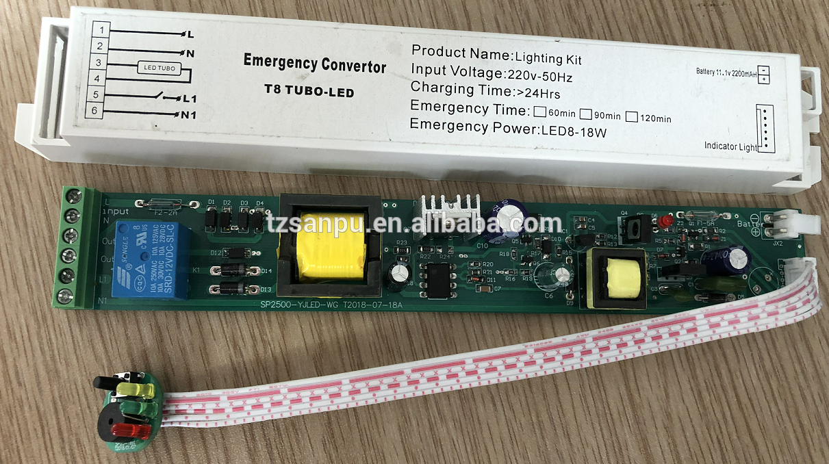 Emergency conversion kit for t8 LED tube light 0.6m 1.2m 5-18W 1-4hours