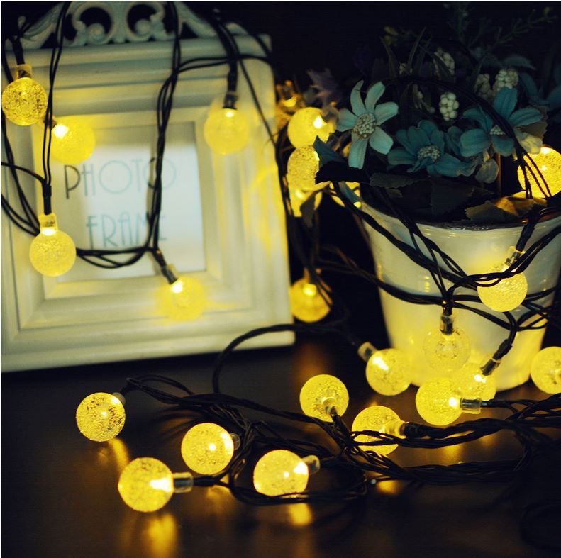 Solar Powered Decorative Lights 30 LED Round Ball Outdoor Fairy String Lights for Garden Patio Lawn Christmas