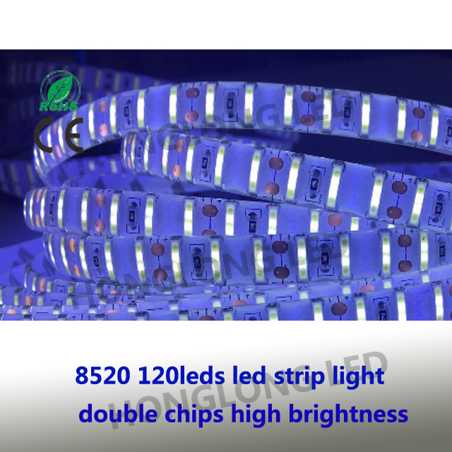 8520 led strip white color 6000K 120led/m DC 12V IP65 8520 LED Strip flexible light 120leds/meter double chips