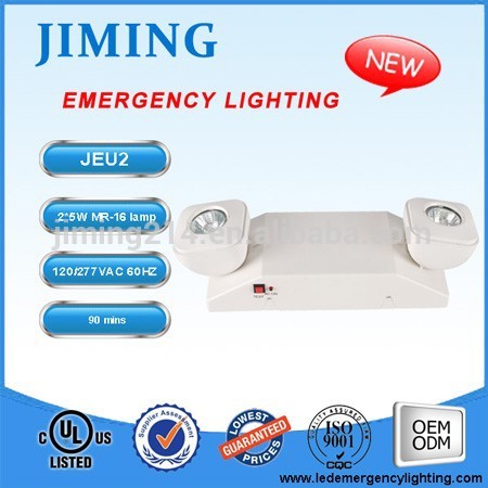 JIMIING -UL LISTED Twin Head Emergency Light JEU2 battery powered emergency lighting fixture