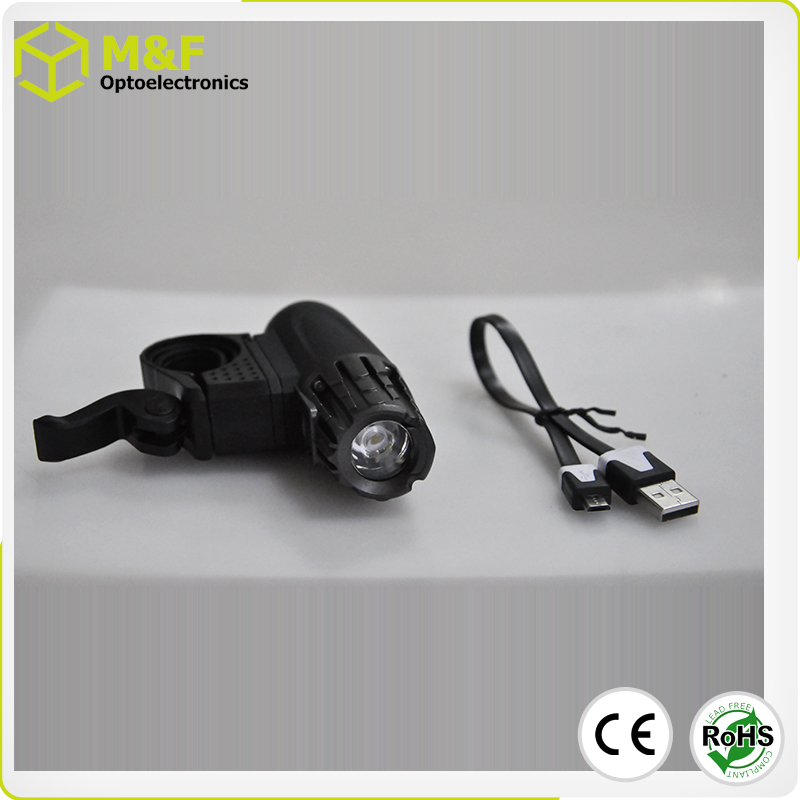 5W high power USB Rechargeable Bike Front Light With Mount Bracket