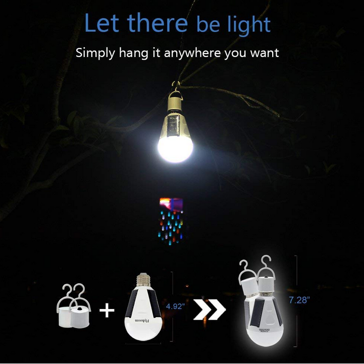 Solar Bulb Lights,Rechargeable Lights Solar Panel Powered