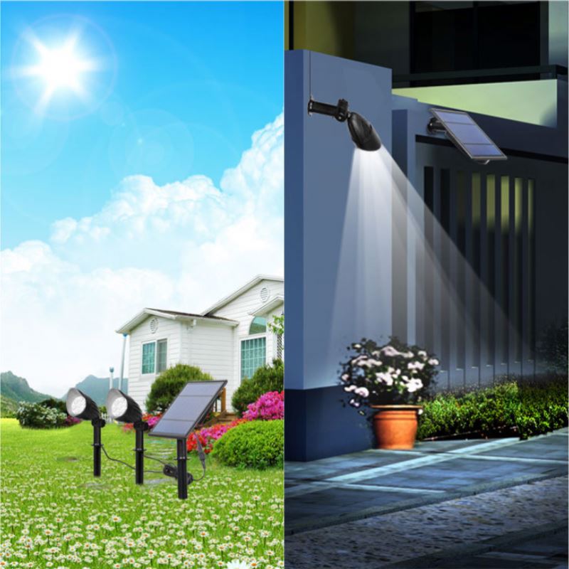 2 packs 6V 108 LED Solar Garden Light Outdoor Solar Lawn Lamp IP65 Ground Plug In Landscape Lighting Column Head Lights