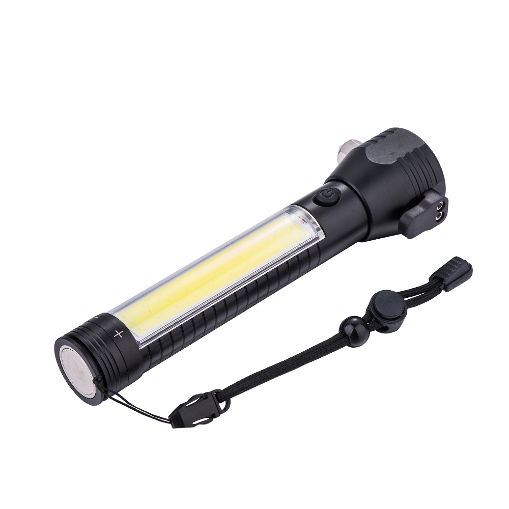 Multi-Function Safety Hammer COB Flashlight