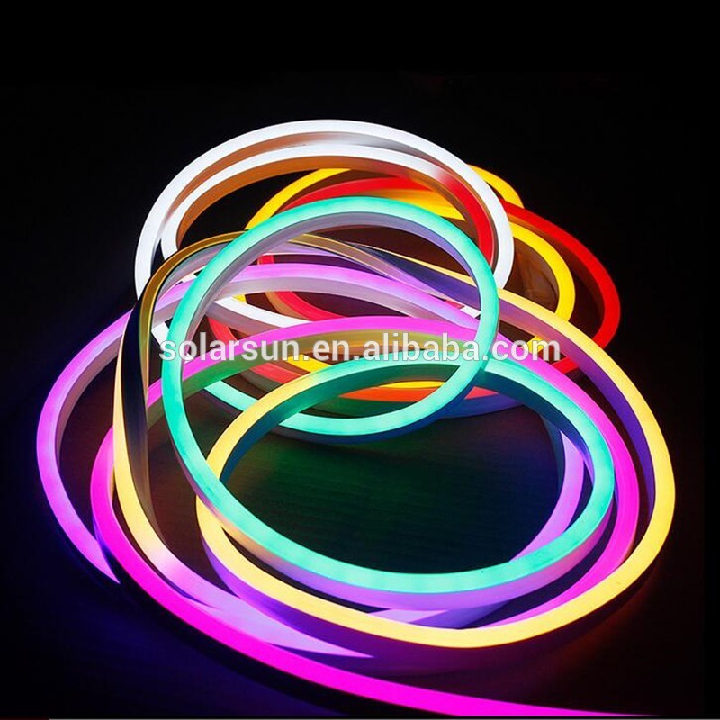 Newest product led neon flex strip light 72 5050 SMD 3 side emitting RGB dot free led linear light IP68 hotel