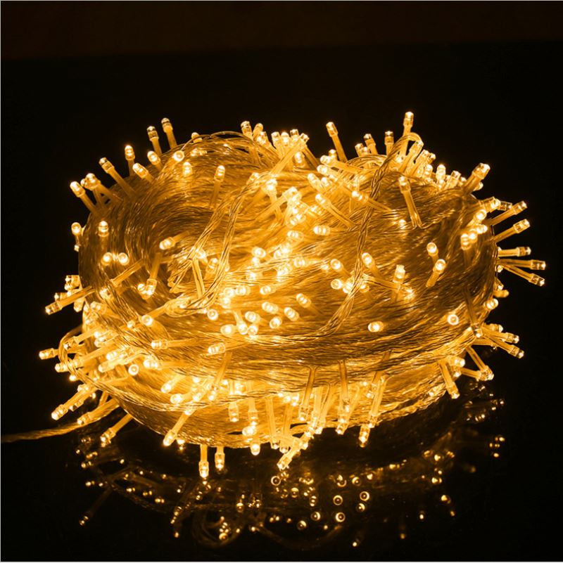2019 IR Remote Control 21M 200 LED Outdoor Christmas Fairy Lights Warm White Waterproof Battery Power LED String Lights