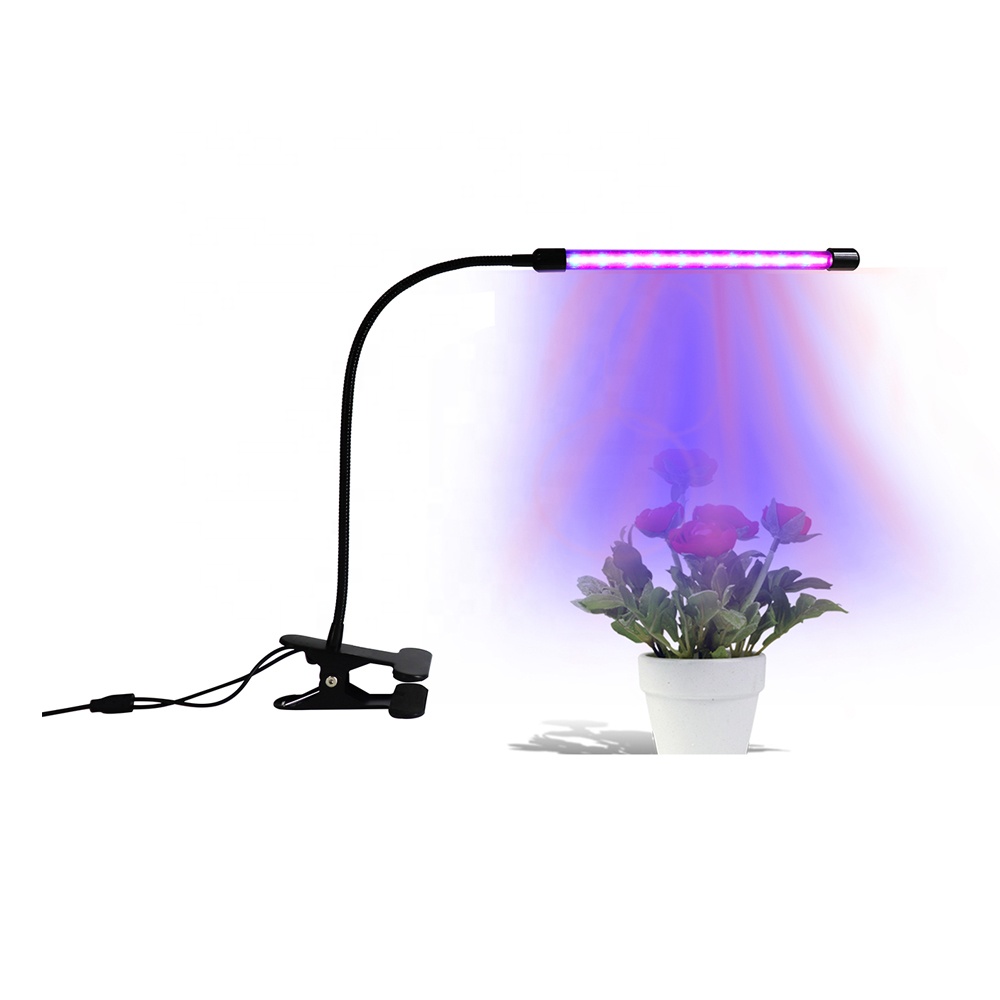 Westdeer USB Clip Base Stands Desk 6W 1-head Hydroponic Divide Control  Adjustable Goose Neck Cob Led Grow Light full spectrum